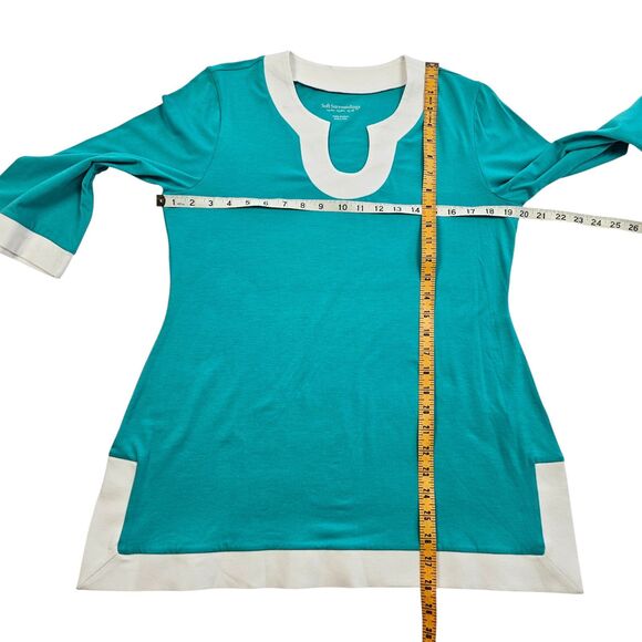 Soft Surroundings Women's Teal Tunic Top Size Petite Medium Excellent Condition - Picture 9 of 11